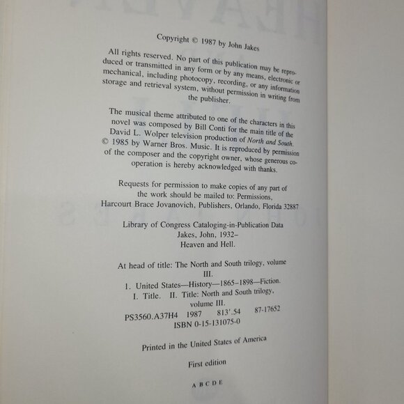 John Jakes North & South 1982 Heaven & Hell 1987 1st Edition Hardcover Book Set - Picture 2 of 3